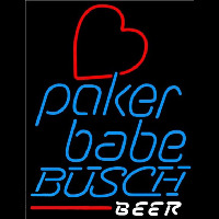 Busch Poker Girl Heart Babe Beer Sign Neon Sign