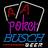 Busch Purple Lettering Red Aces White Cards Beer Sign Neon Sign