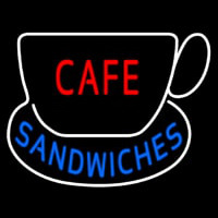 Cafe Sandwiches With Tea Cup Neon Sign