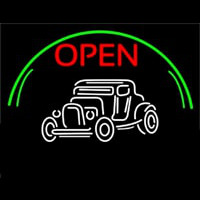 Car Red Open Neon Sign
