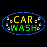 Car Wash Block Oval Neon Sign