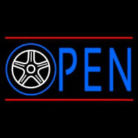 Car Wheel Open Neon Sign