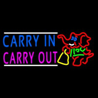 Carry In Carry Out With Elephant Neon Sign