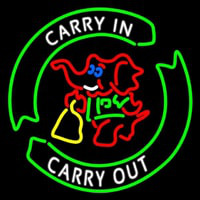 Carry In Carry Out With Elephant Neon Sign