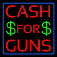 Cash For Guns Blue Border Neon Sign