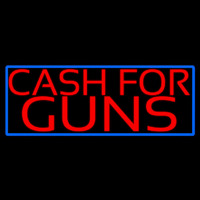 Cash For Guns Blue Border Neon Sign