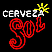 Cerveza Sol Sun Rays Neon Sign