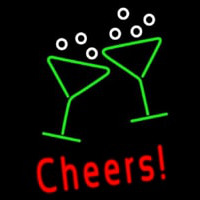 Cheers With Wine Glass Neon Sign