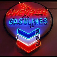 Chevron Gasoline Neon Sign