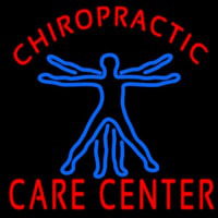 Chiropractic Care Center Human Logo Neon Sign