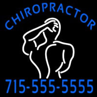 Chiropractor Logo With Number Neon Sign