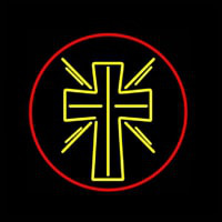 Christian Cross With Border Neon Sign