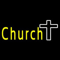 Church With Cross Neon Sign