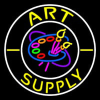 Circle Art Supply With Logo Neon Sign