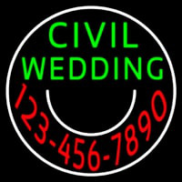 Circle Civil Wedding With Phone Number Neon Sign