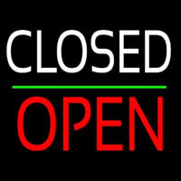 Closed Block Open Green Line Neon Sign