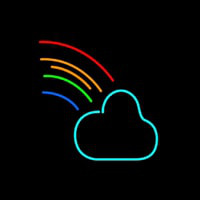 Cloud With Rainbow Neon Sign