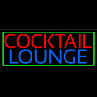 Cocktail Lounge With Green Border Neon Sign