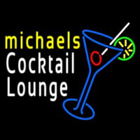Cocktail Lounge With Martini Glass Neon Sign