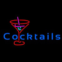 Cocktail with Red Cocktail Glass Neon Sign