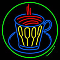 Coffee Glass With Spoon Neon Sign