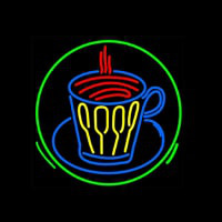 Coffee Glass With Spoon Neon Sign