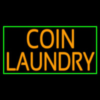 Coin Laundry With Green Border Neon Sign