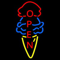 Cone Ice Cream Open Neon Sign