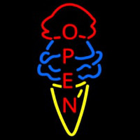 Cone Ice Cream Open Neon Sign