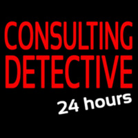 Consulting Detective 24 Hours Neon Sign