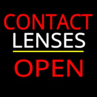 Contact Lenses Block Open Yellow Line Neon Sign