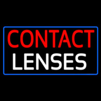 Contact Lenses Blue Border Neon Sign