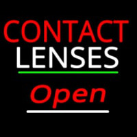 Contact Lenses Open Green Line Neon Sign