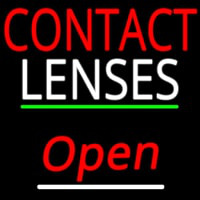 Contact Lenses Script2 Open Green Line Neon Sign