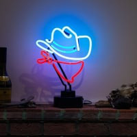 Cowboy Blue Hat Desktop Neon Sign