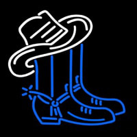 Cowboy Boots Logo Block Neon Sign