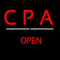 Cpa Open White Line Neon Sign