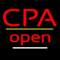 Cpa Open Yellow Line Neon Sign