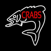 Crabs With Fish Logo Neon Sign