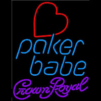 Crown Royal Poker Girl Heart Babe Beer Sign Neon Sign