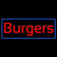 Cursive Burgers With Border Neon Sign