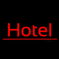 Cursive Red Hotel Neon Sign