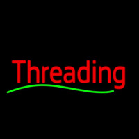 Cursive Red Threading Green Wave Neon Sign