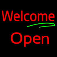 Cursive Welcome Open Neon Sign