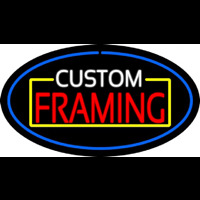 Custom Framing Blue Oval Neon Sign