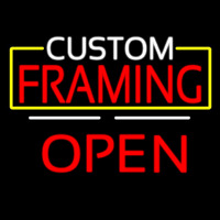 Custom Framing Open White Line Neon Sign