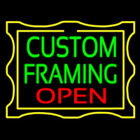 Custom Framing Open With Border Neon Sign