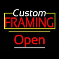 Custom Framing Open Yellow Line Neon Sign