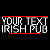 Custom Irish Pub With Red Line Neon Sign