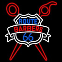 Custom Route Barbers 66 Logo Neon Sign
